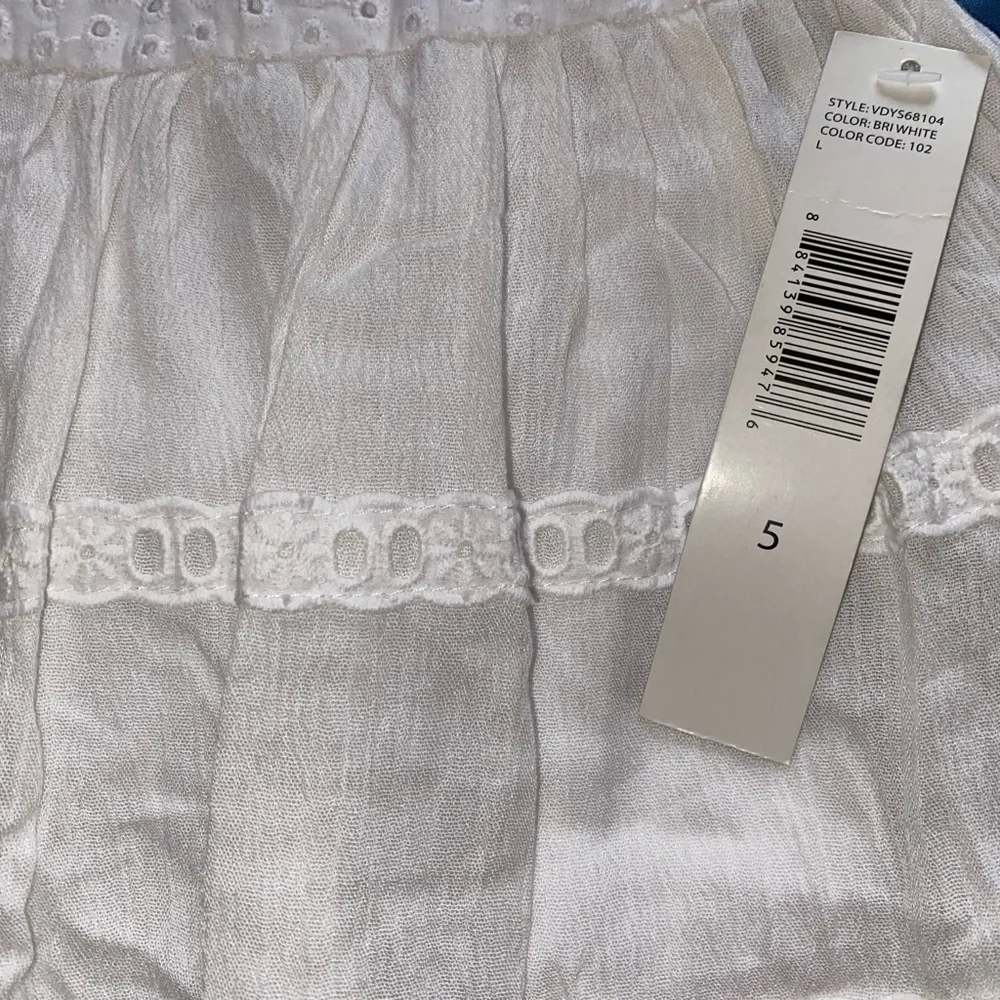 Girls DKNY Sleeveless Summer Dress White Tiered Eyelet Size 5 NWT